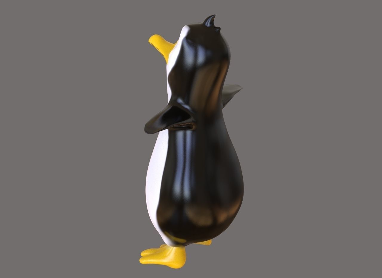 Penguin Toon Low-poly 3D model_3