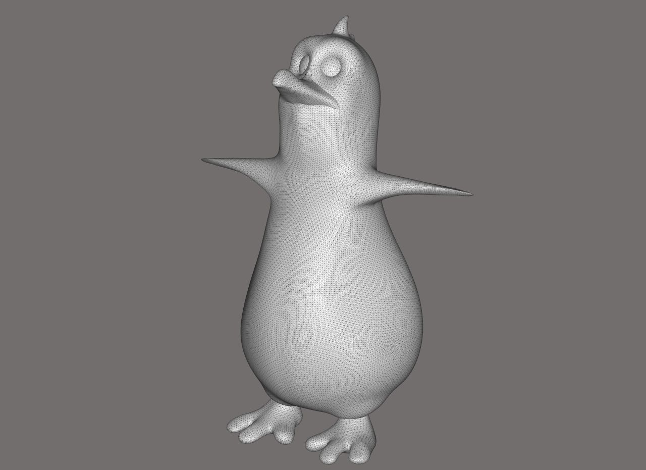 Penguin Toon Low-poly 3D model_4