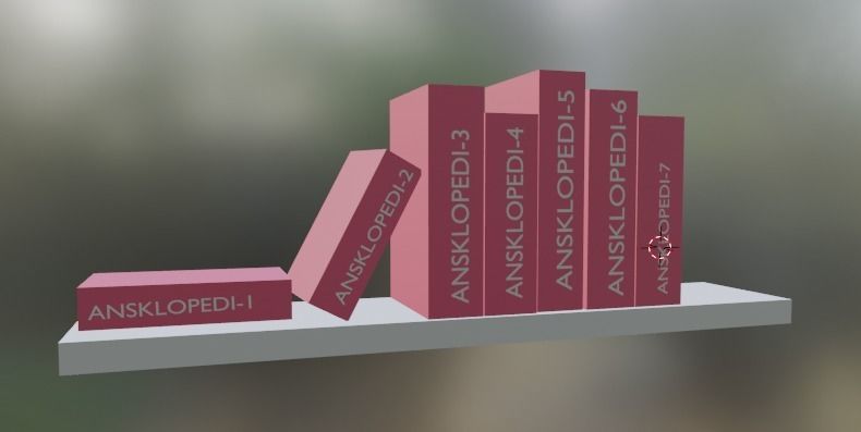 BOOK-KITAP set of books on shelf 3D model_3