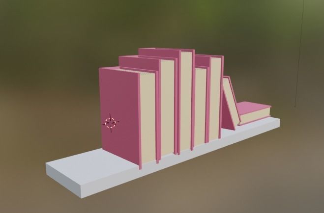 BOOK-KITAP set of books on shelf 3D model_4