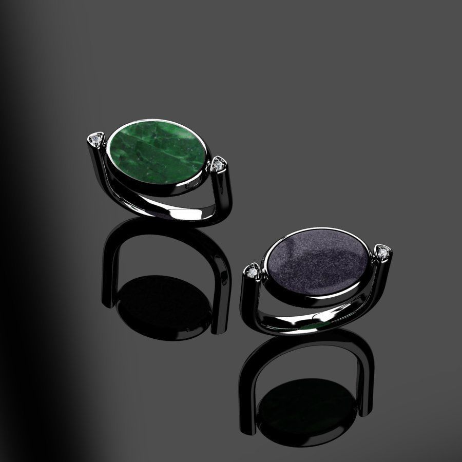 Rings ring on piece of paper 3D print model_1