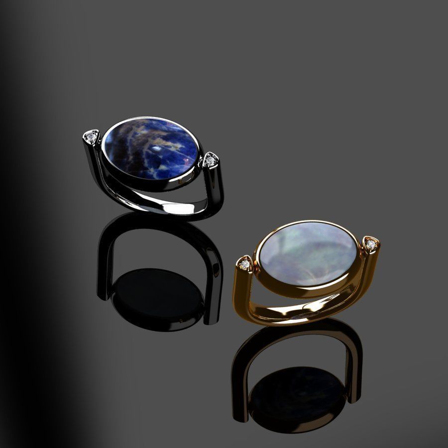 Rings ring on piece of paper 3D print model_3