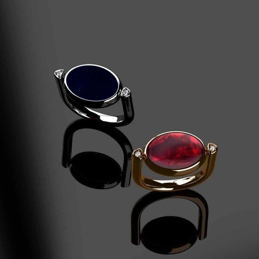 Rings ring on piece of paper 3D print model_6