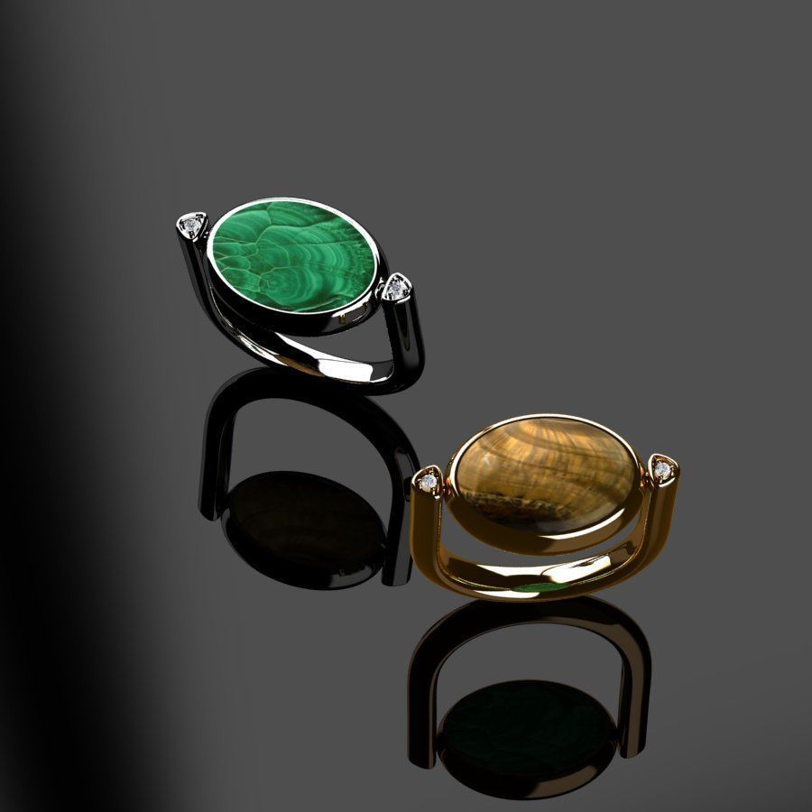 Rings ring on piece of paper 3D print model_5