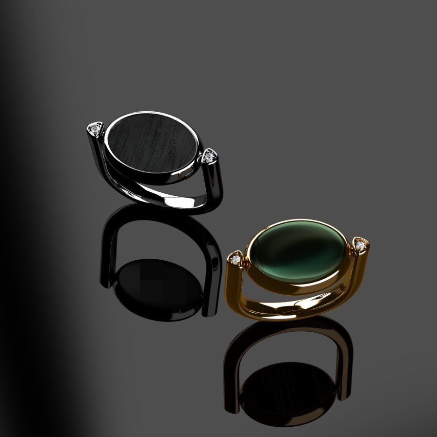 Rings ring on piece of paper 3D print model_7