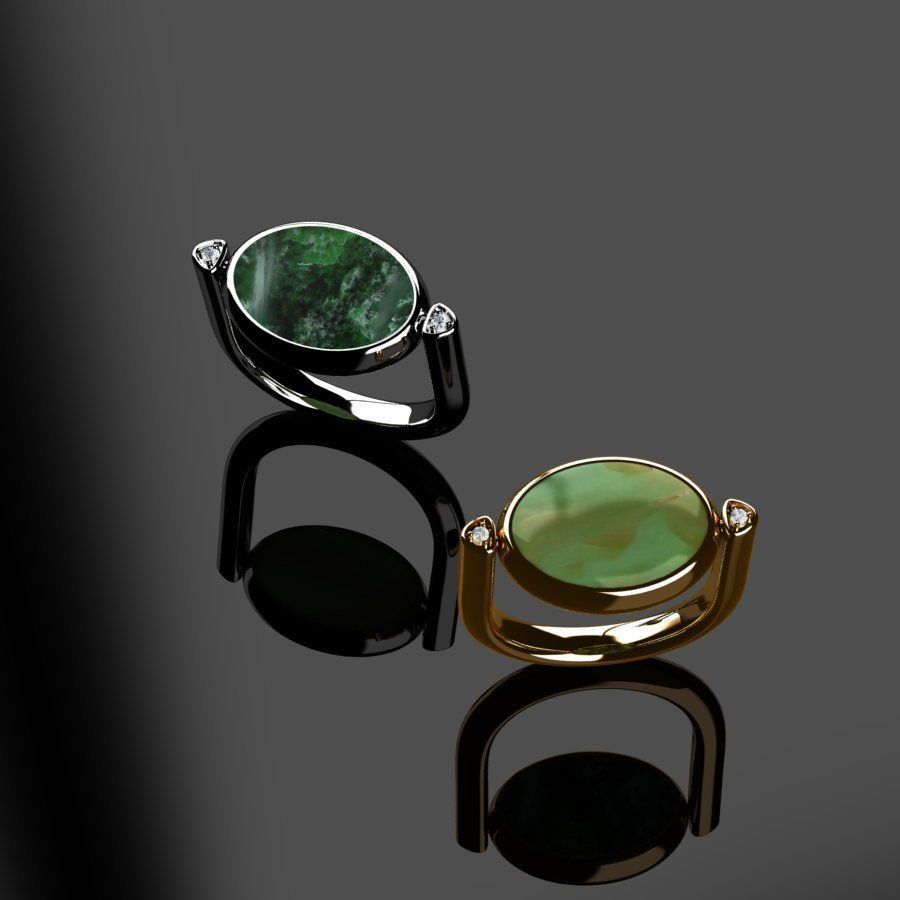 Rings ring on piece of paper 3D print model_9