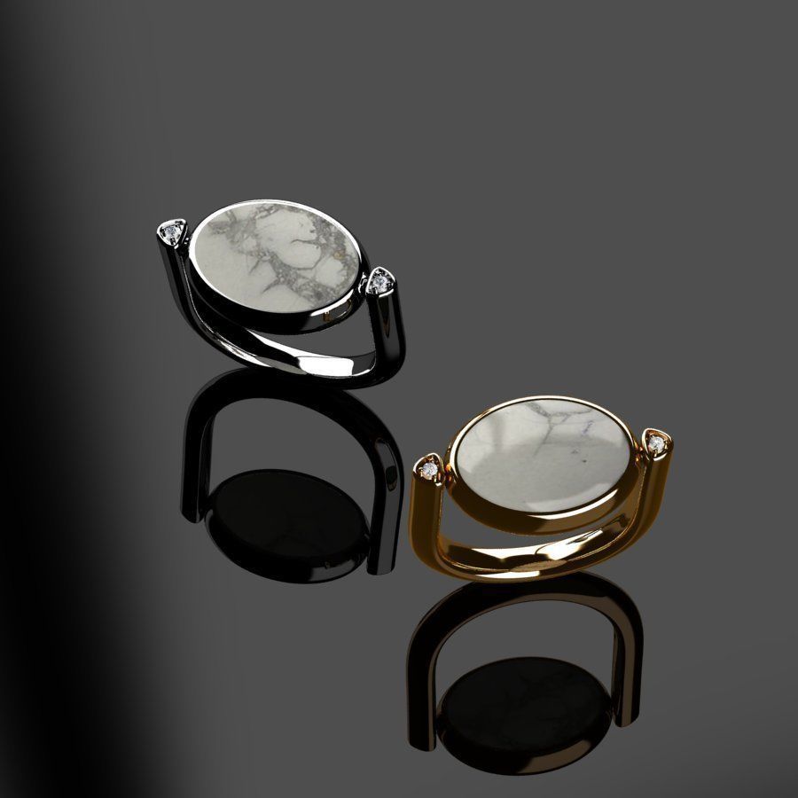 Rings ring on piece of paper 3D print model_4