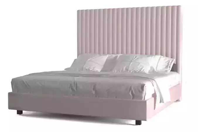 ArKaitlynlle Blush Velvet Bed in King 3D model
