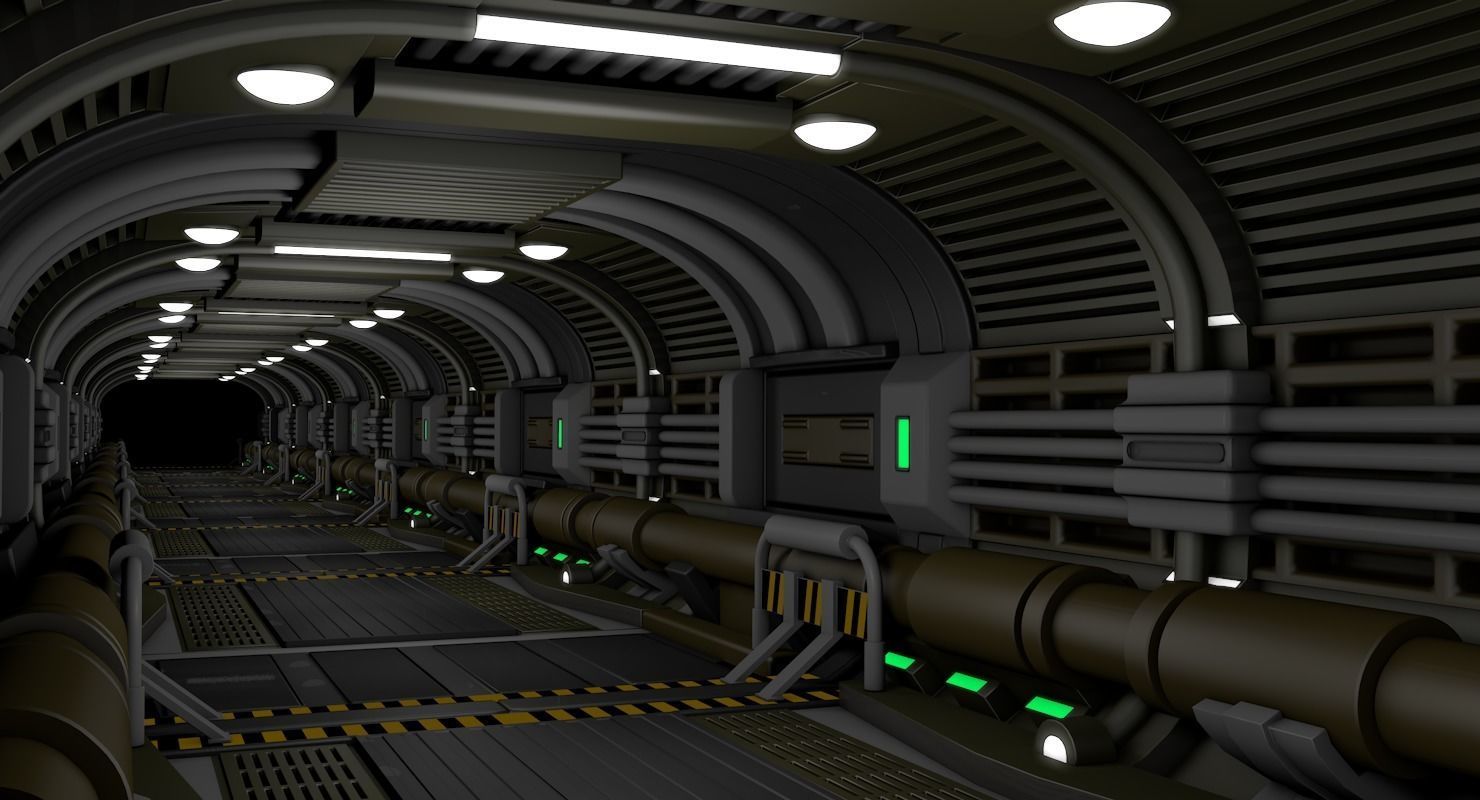 Sci Fi Tunnel 3D model_4