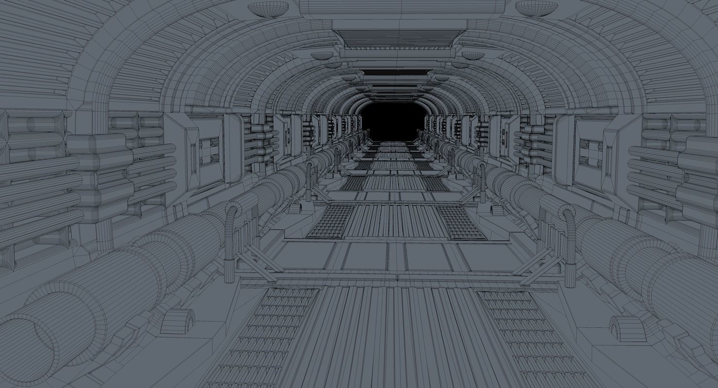 Sci Fi Tunnel 3D model_8