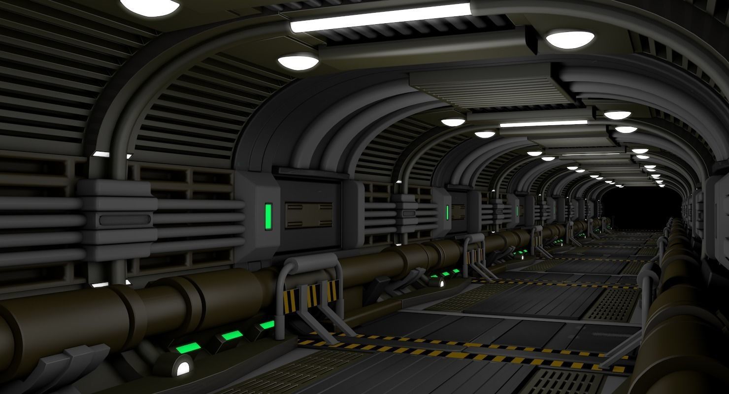 Sci Fi Tunnel 3D model_3