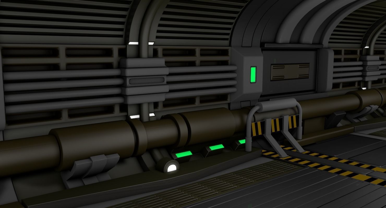 Sci Fi Tunnel 3D model_7