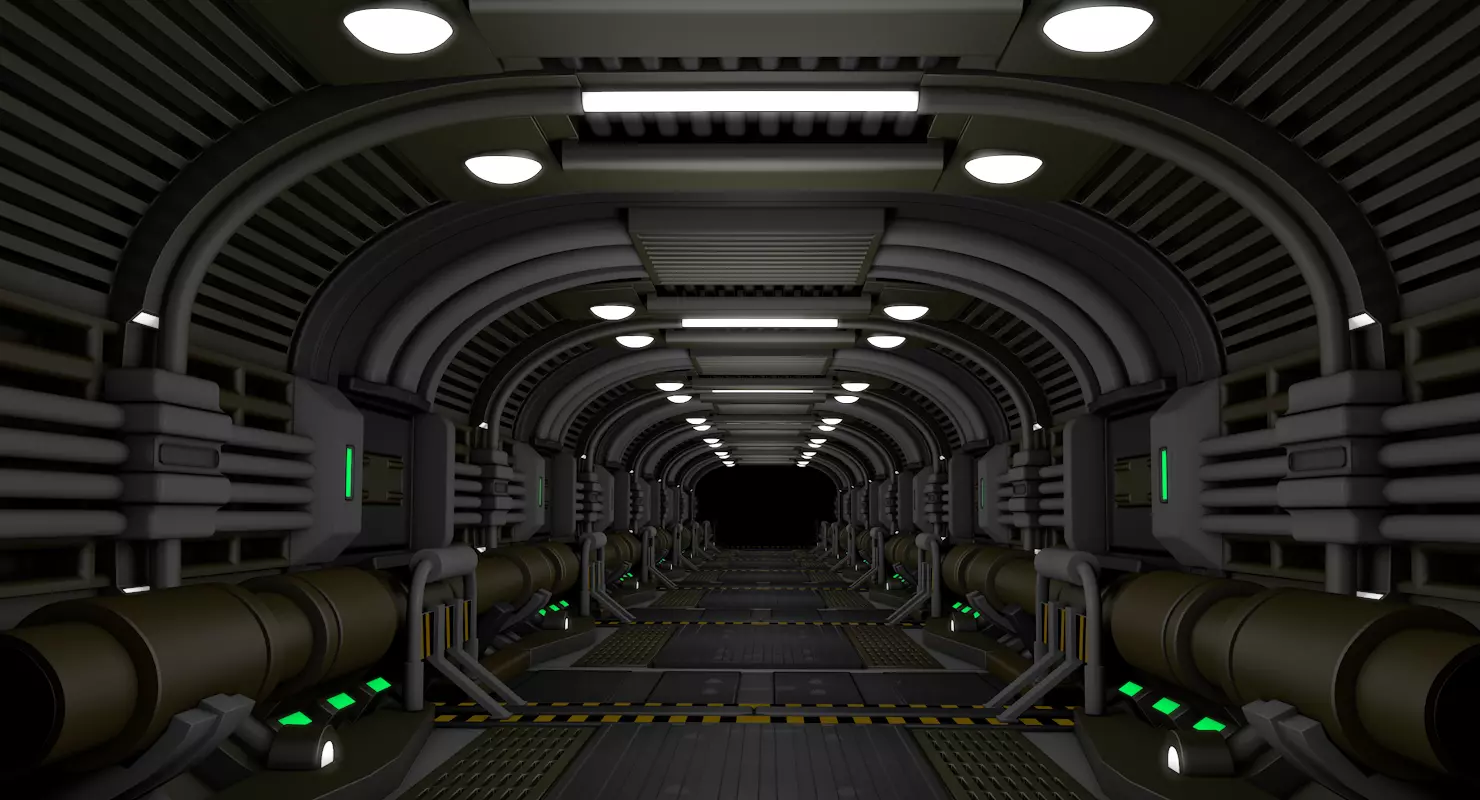 Sci Fi Tunnel 3D model_0