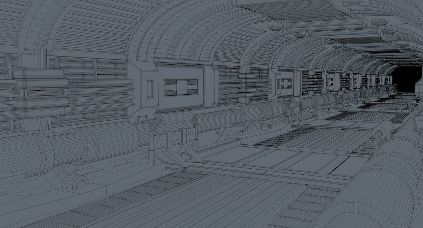 Sci Fi Tunnel 3D model_9