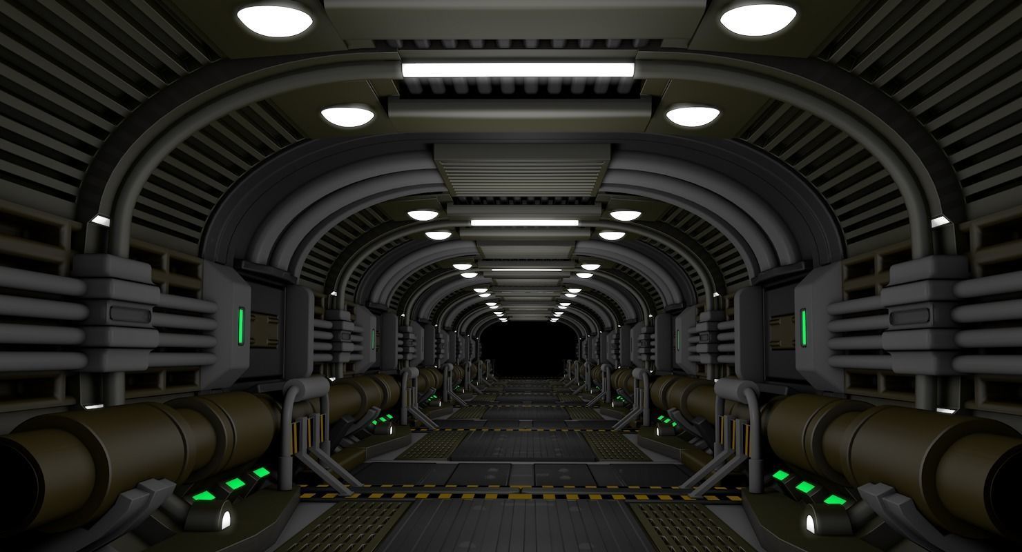 Sci Fi Tunnel 3D model_2