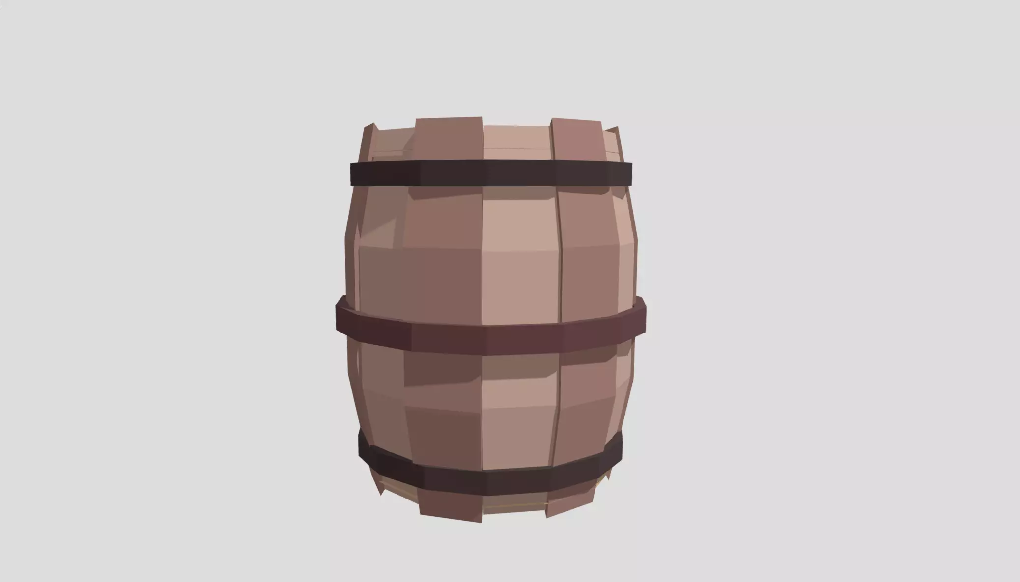 Low Poly Wooden Barrel Free low-poly 3D model