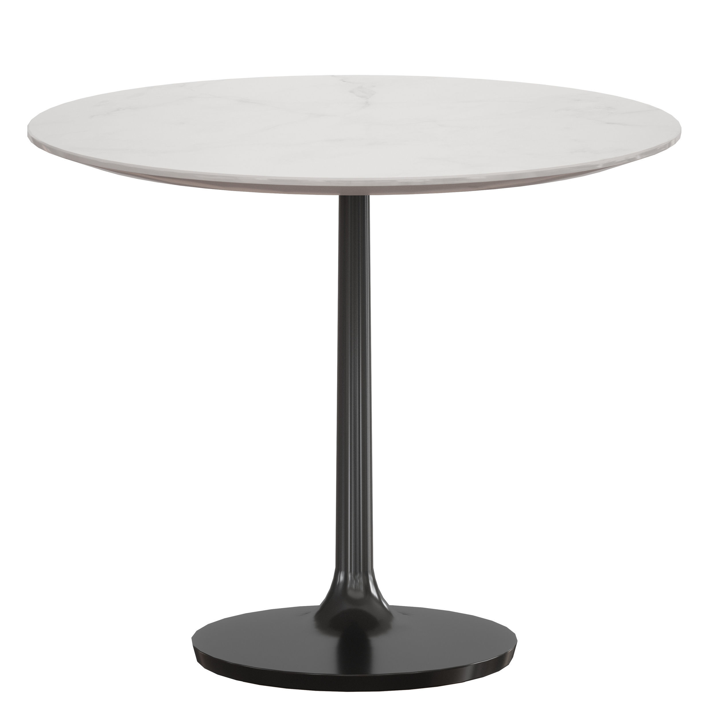 Nero 36 White Marble Dining Table with Matte Black Base Low-poly 3D model_7