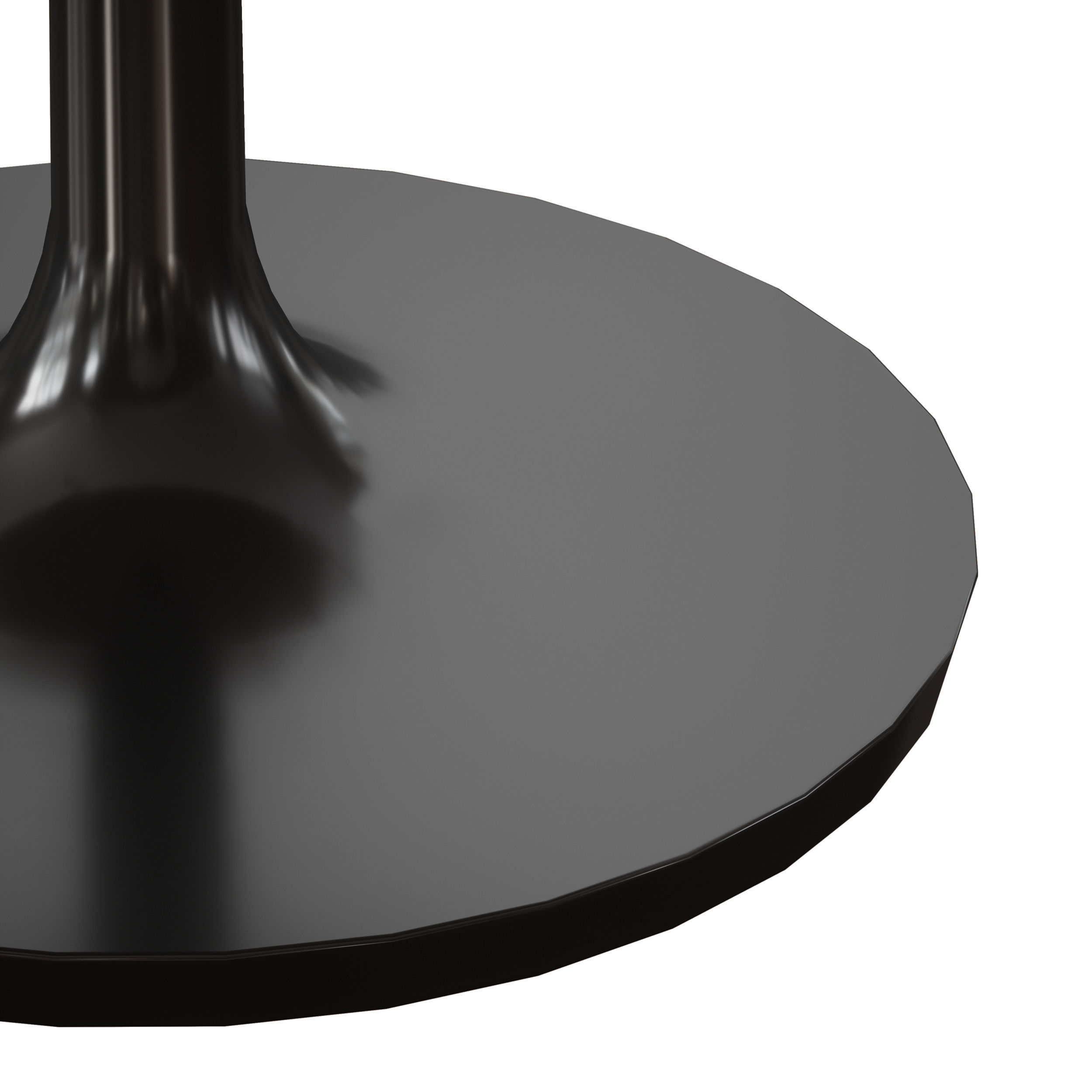 Nero 36 White Marble Dining Table with Matte Black Base Low-poly 3D model_9