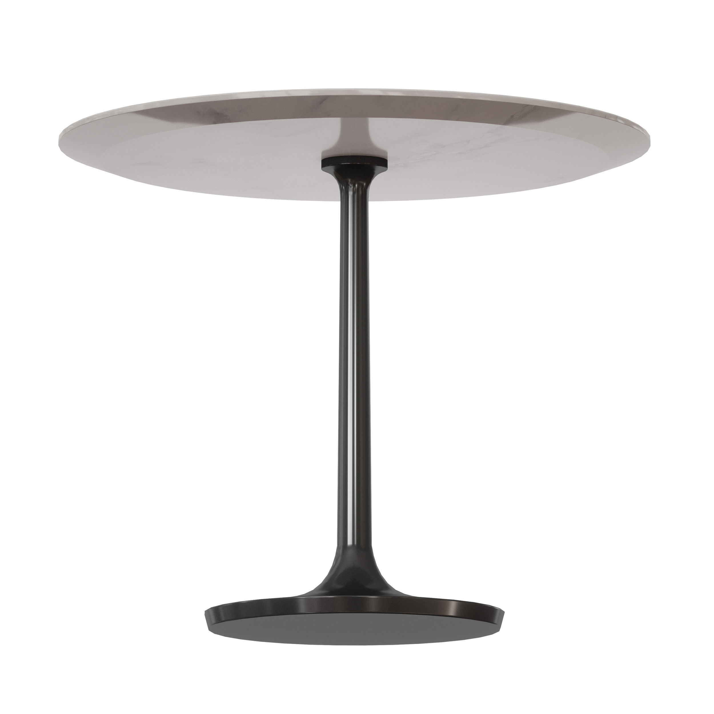 Nero 36 White Marble Dining Table with Matte Black Base Low-poly 3D model_2