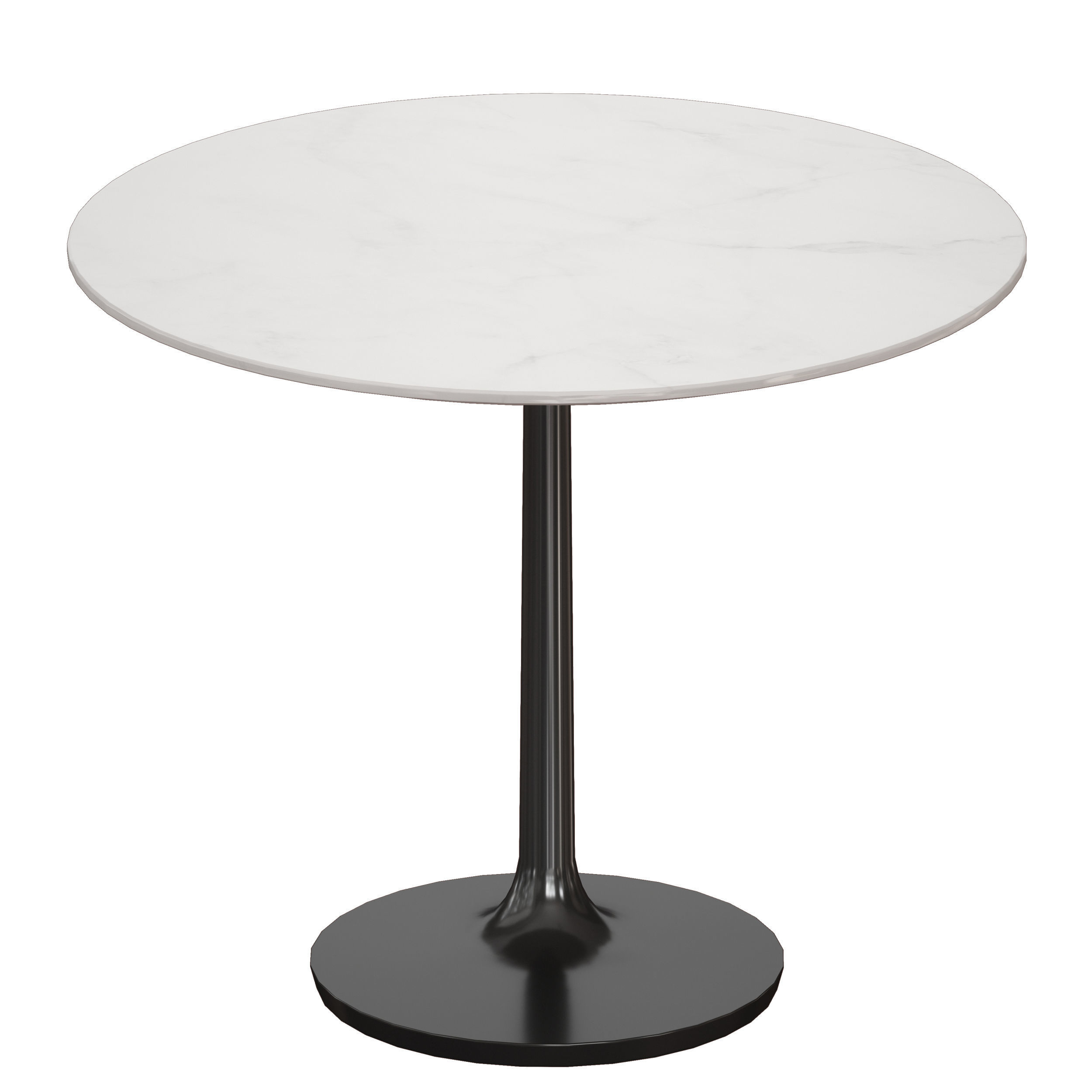 Nero 36 White Marble Dining Table with Matte Black Base Low-poly 3D model_4