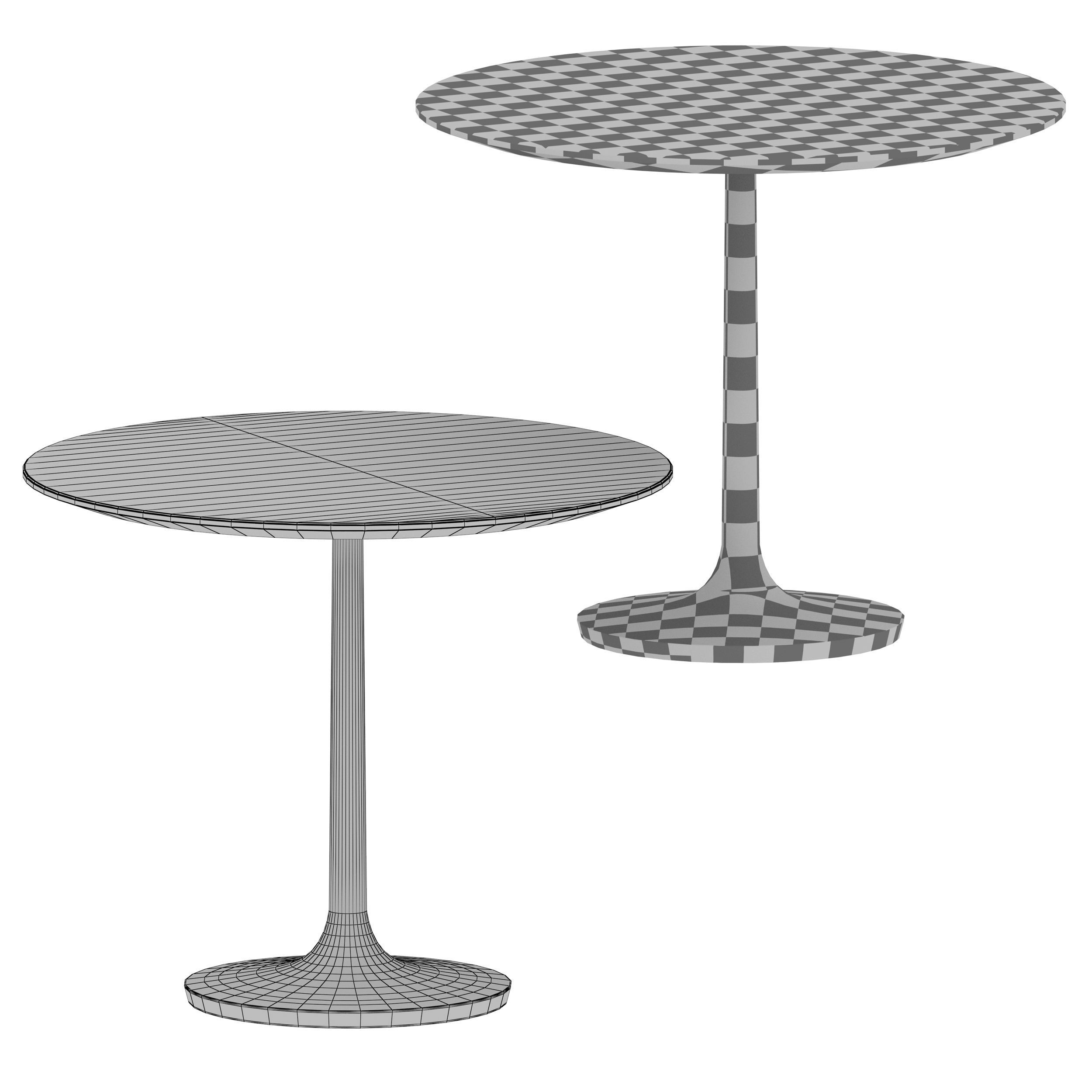 Nero 36 White Marble Dining Table with Matte Black Base Low-poly 3D model_10