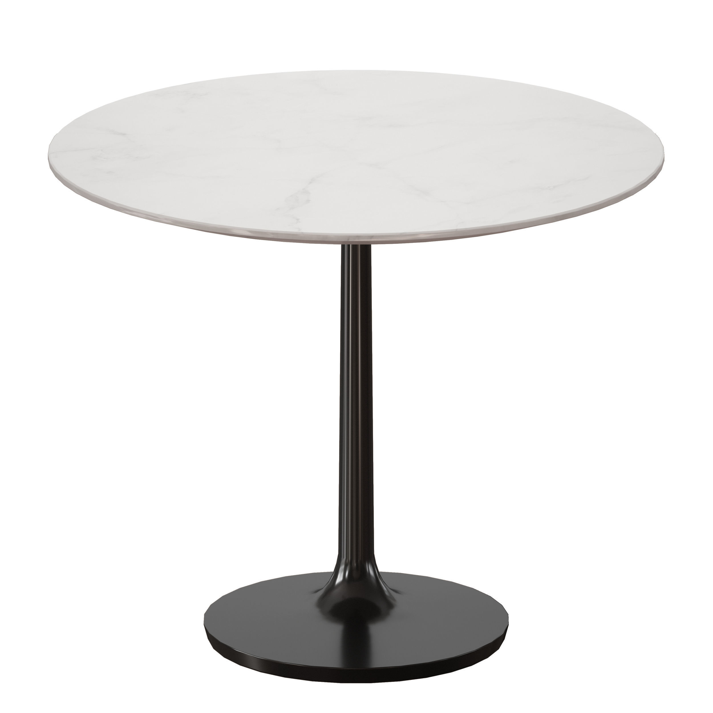 Nero 36 White Marble Dining Table with Matte Black Base Low-poly 3D model_5