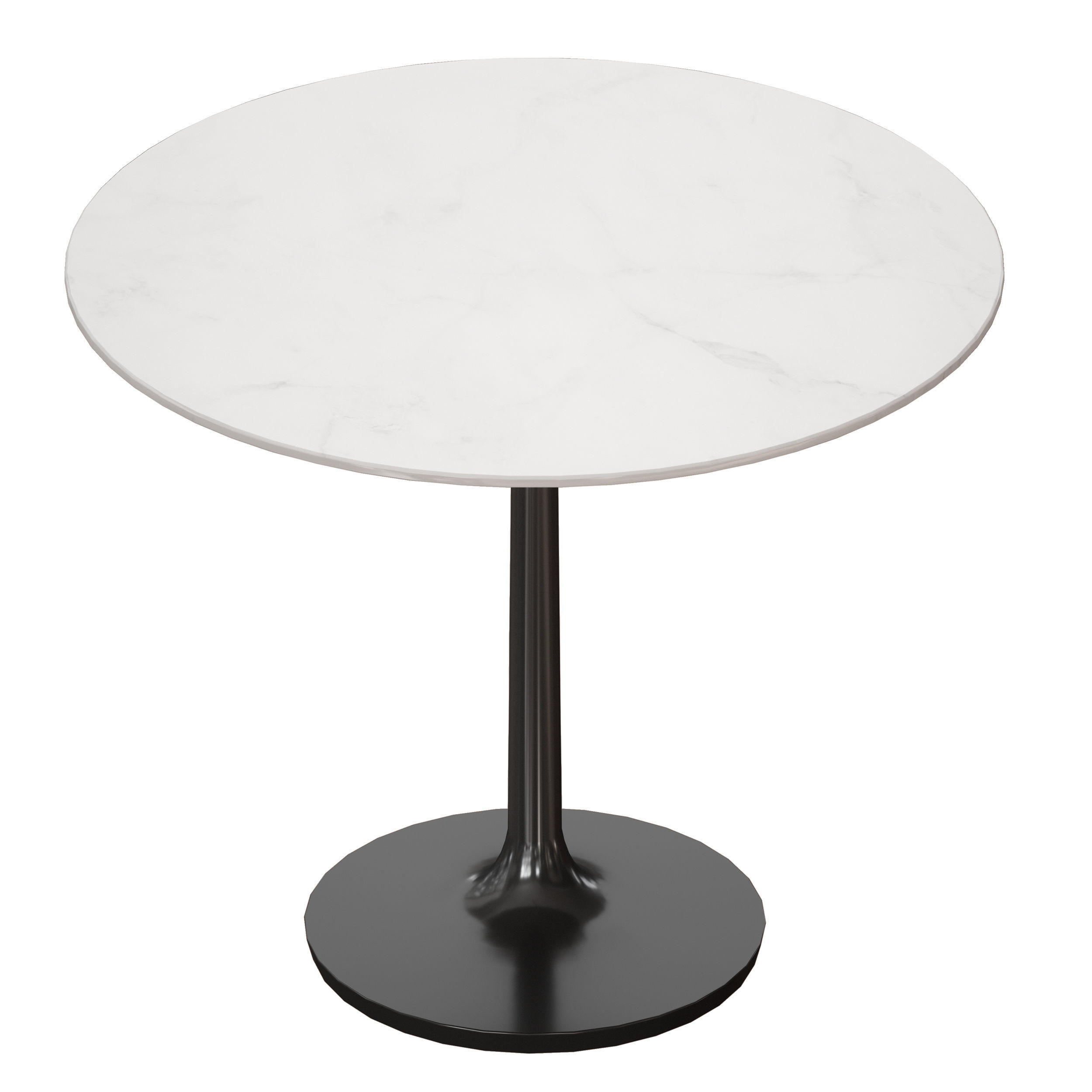 Nero 36 White Marble Dining Table with Matte Black Base Low-poly 3D model_3