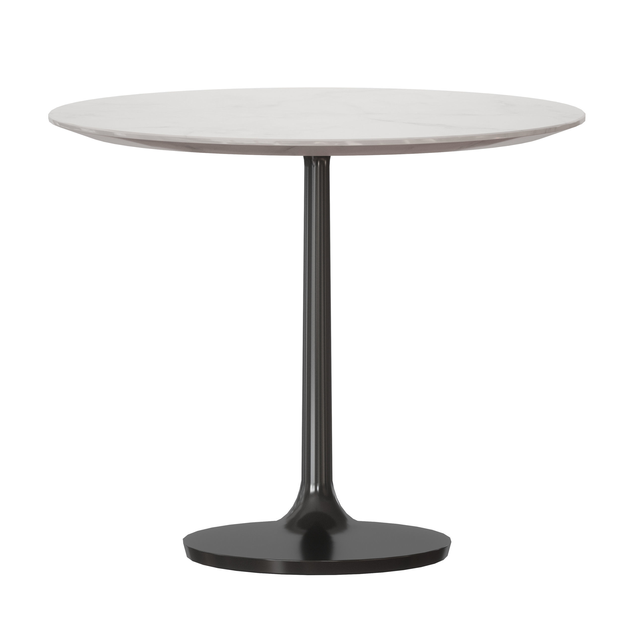 Nero 36 White Marble Dining Table with Matte Black Base Low-poly 3D model_1