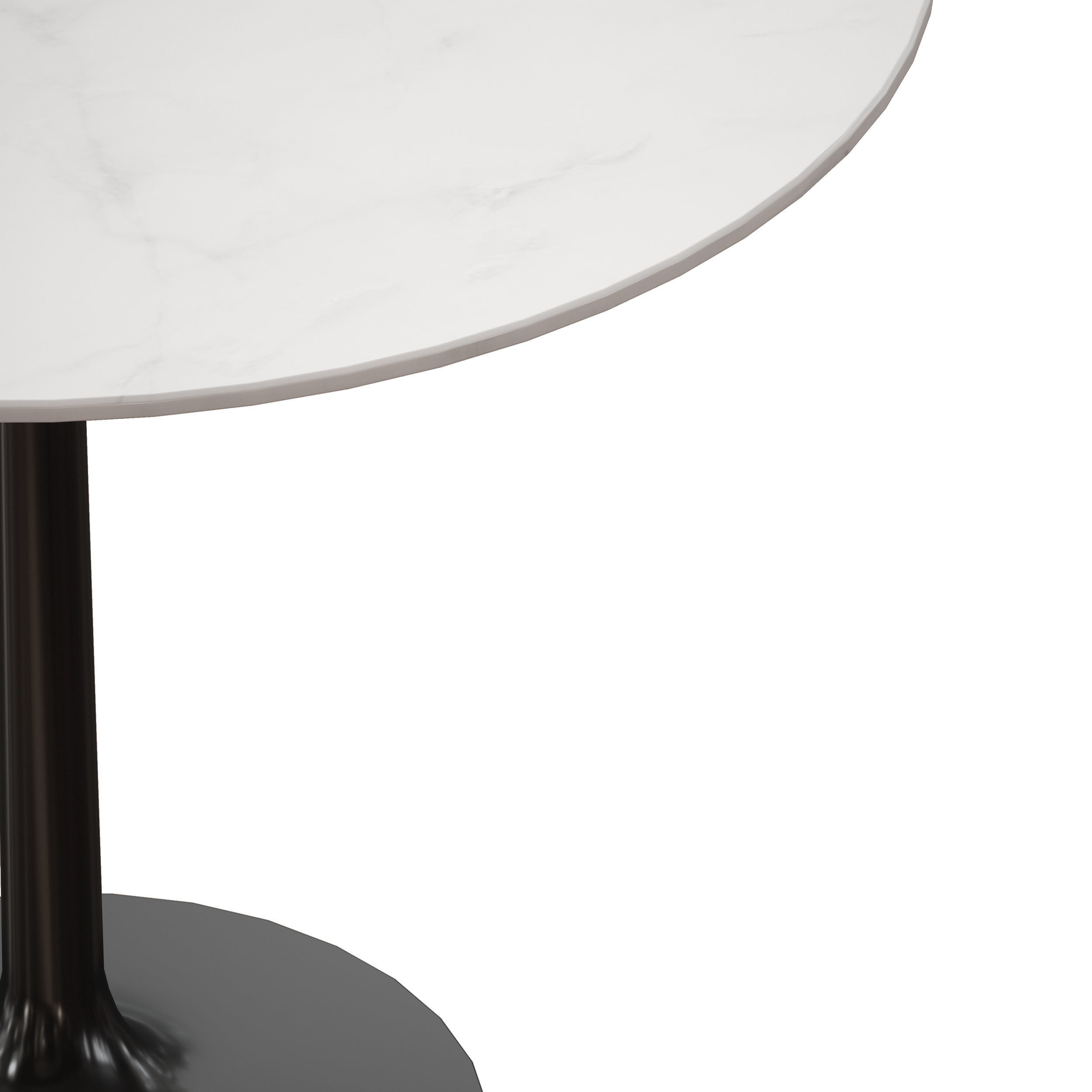 Nero 36 White Marble Dining Table with Matte Black Base Low-poly 3D model_8