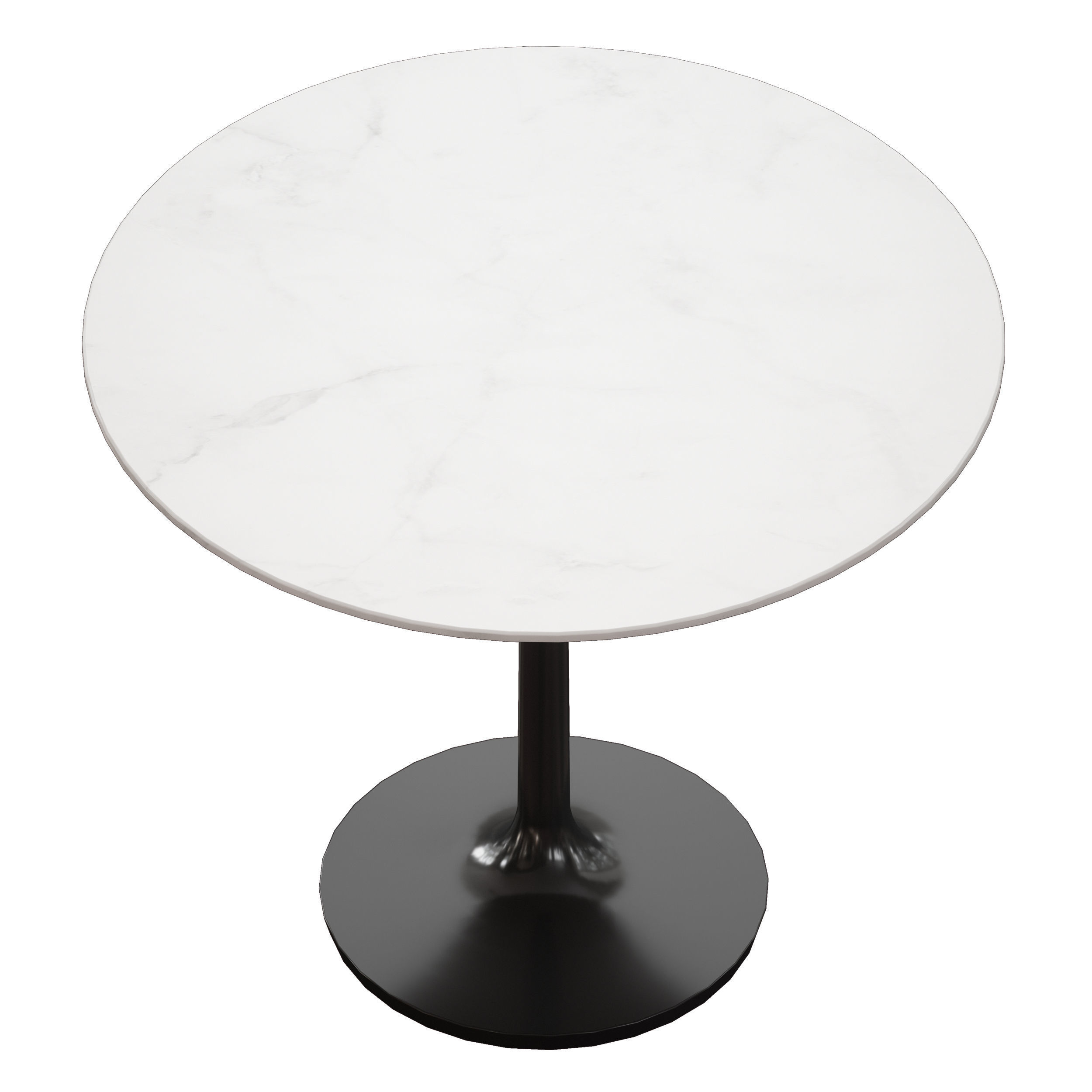 Nero 36 White Marble Dining Table with Matte Black Base Low-poly 3D model_6