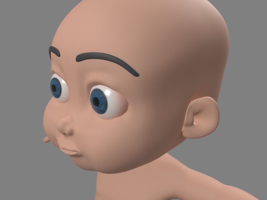 Baby 3D in diapers Low-poly 3D model_8