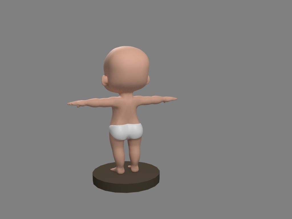 Baby 3D in diapers Low-poly 3D model_5