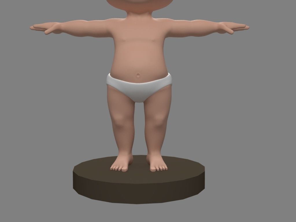 Baby 3D in diapers Low-poly 3D model_7
