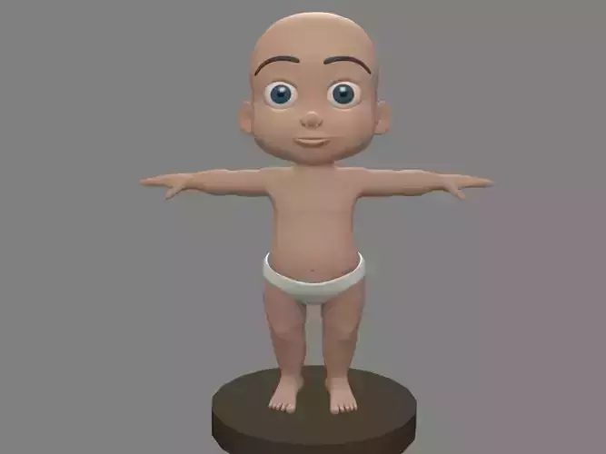Baby 3D in diapers