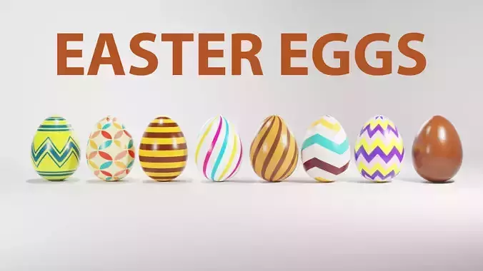 Easter Eggs 8 models PBR Textures