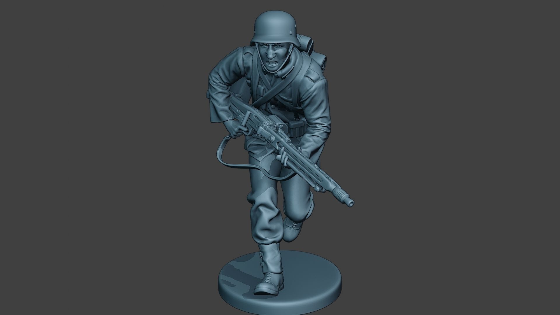 German soldier ww2 MG42 Run G7 3D print model_1