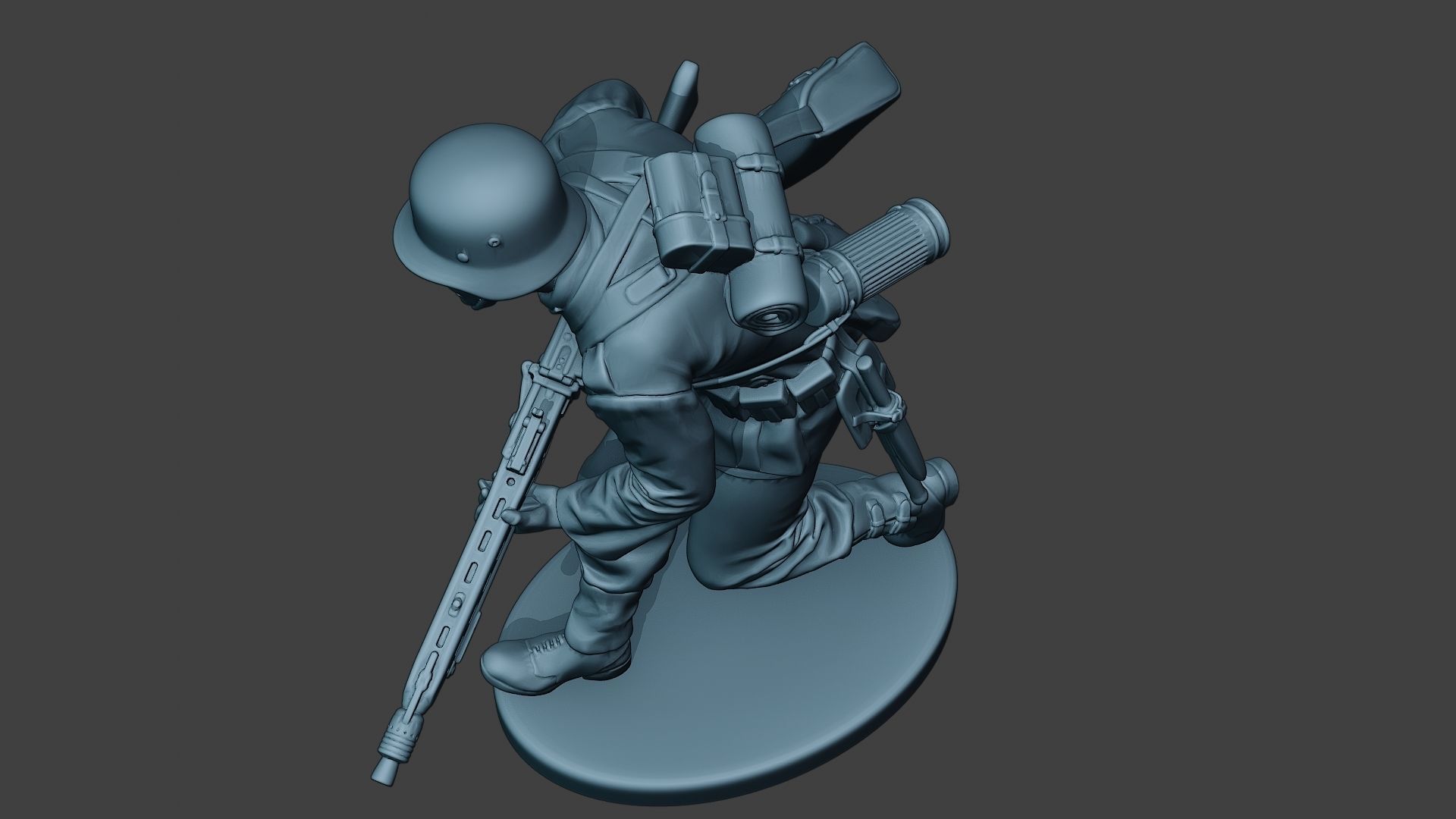German soldier ww2 MG42 Run G7 3D print model_15