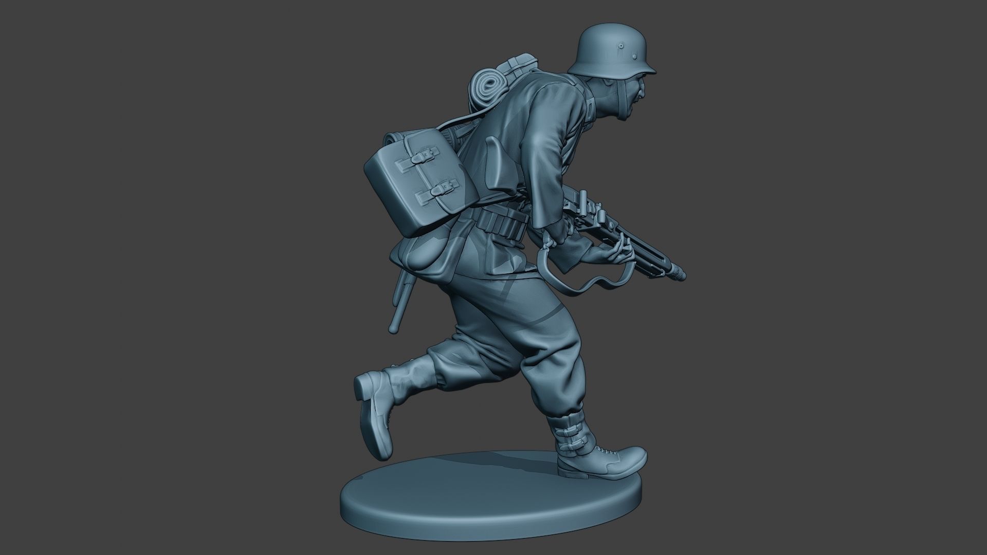 German soldier ww2 MG42 Run G7 3D print model_8