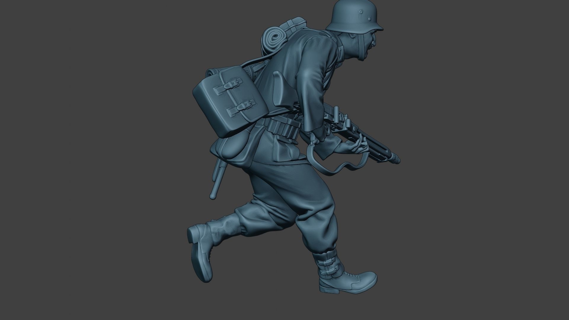 German soldier ww2 MG42 Run G7 3D print model_31