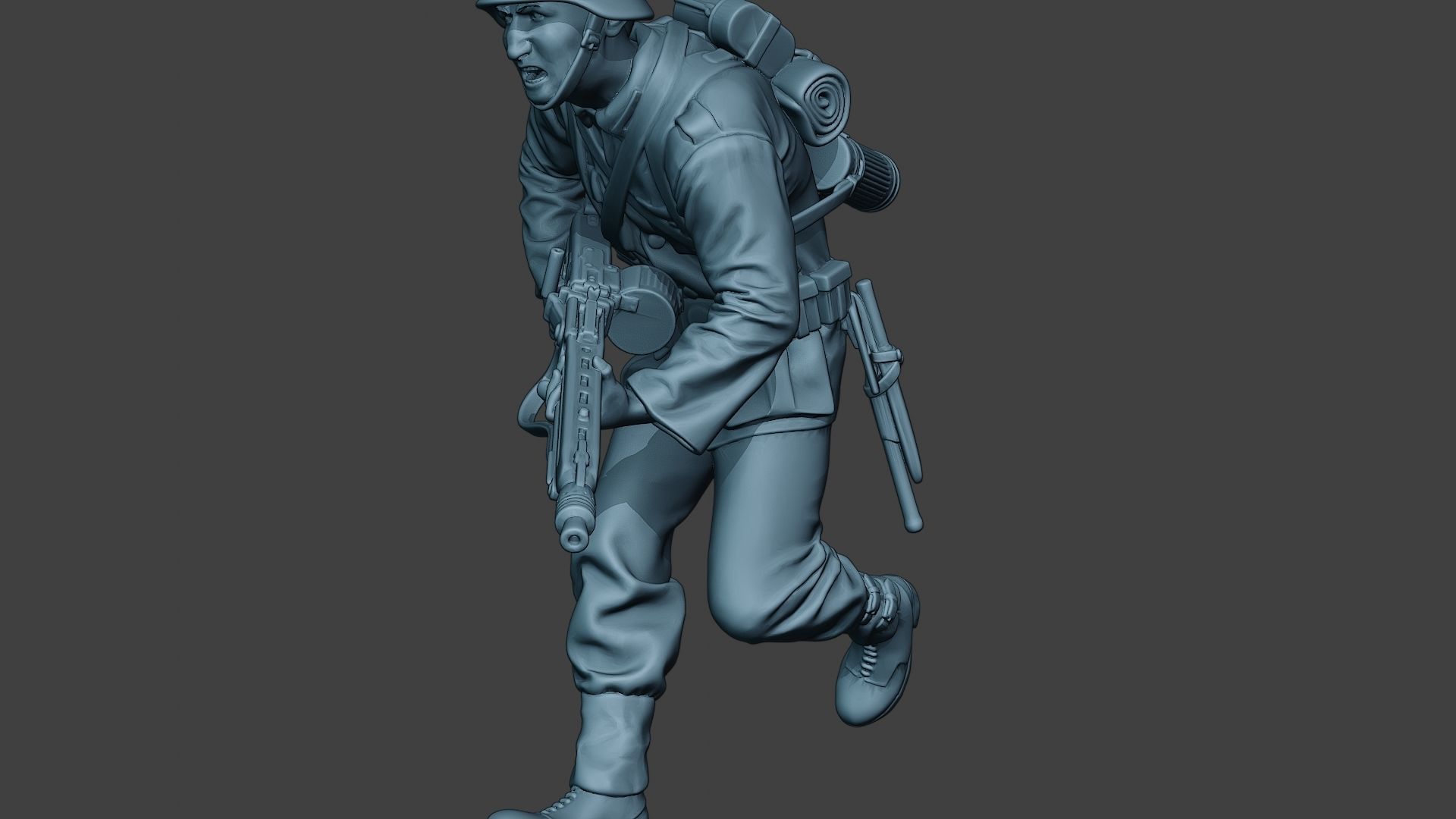 German soldier ww2 MG42 Run G7 3D print model_27