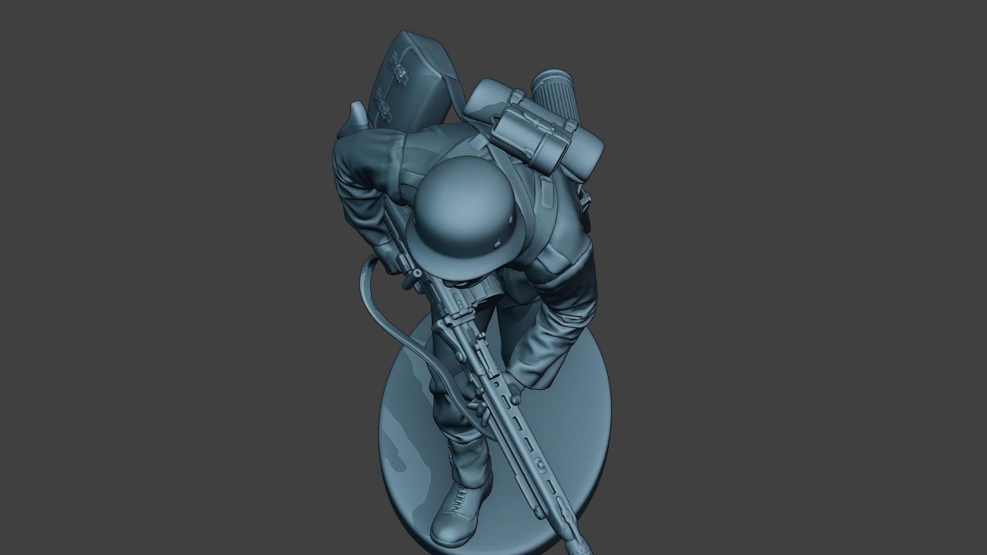 German soldier ww2 MG42 Run G7 3D print model_14