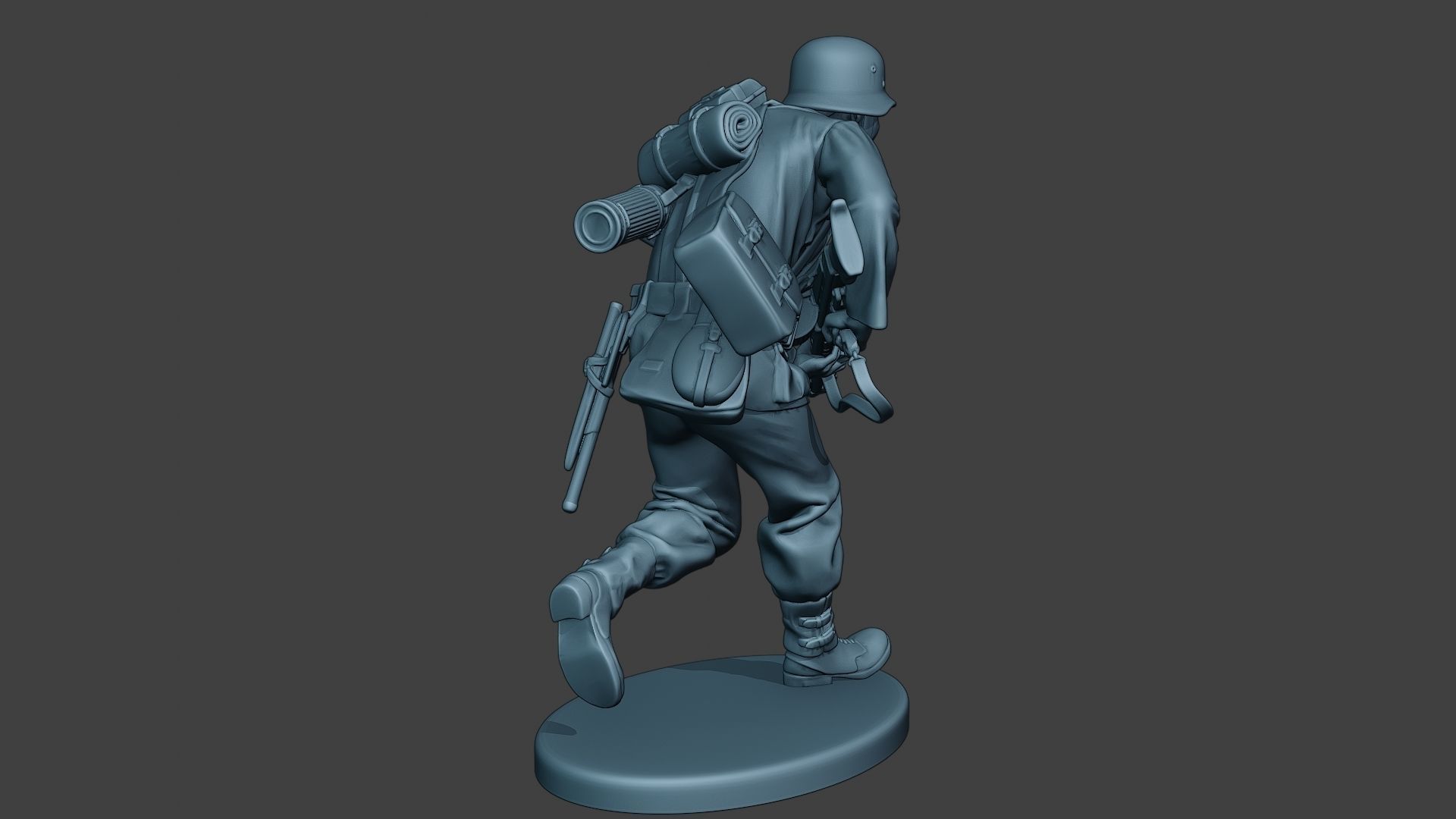 German soldier ww2 MG42 Run G7 3D print model_7