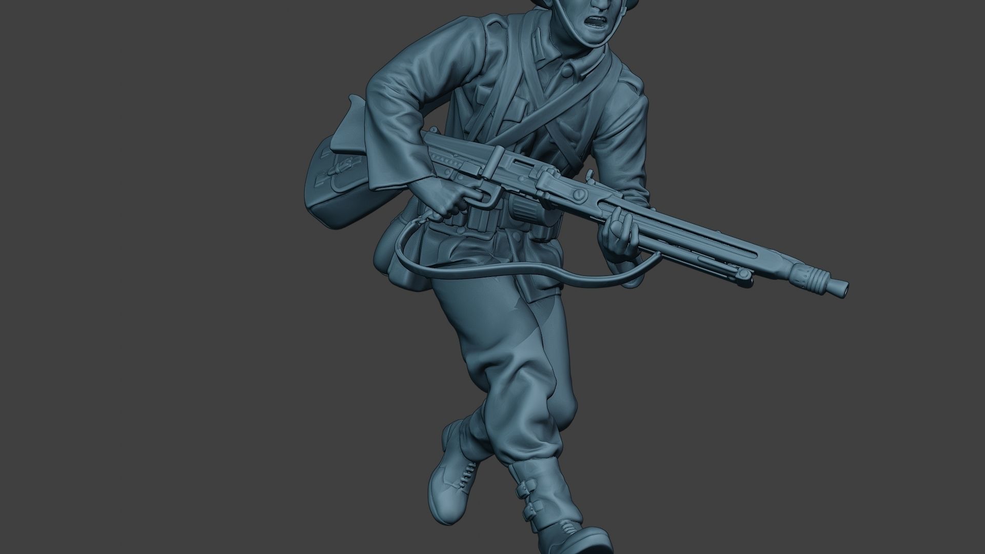 German soldier ww2 MG42 Run G7 3D print model_13