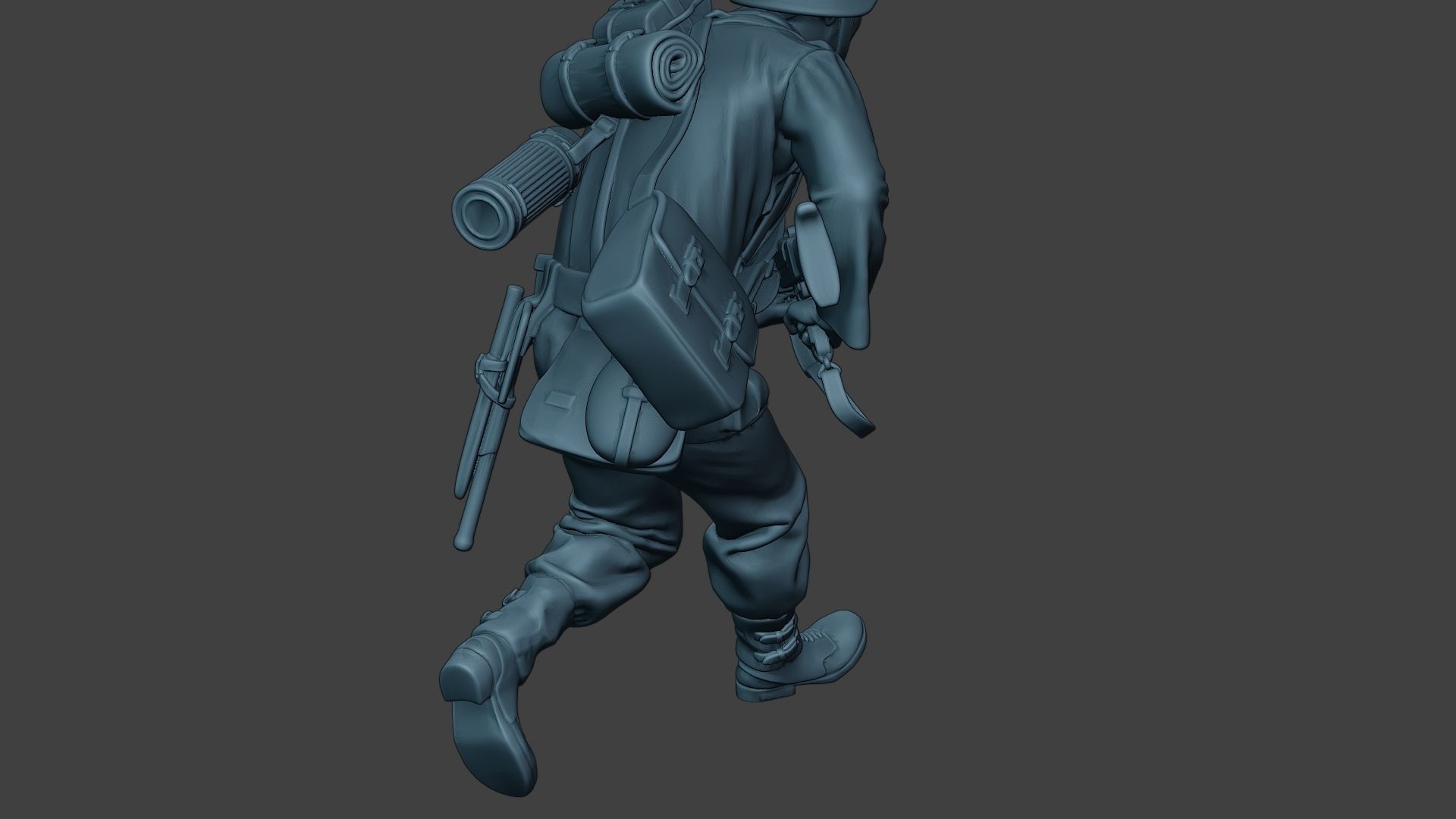 German soldier ww2 MG42 Run G7 3D print model_24