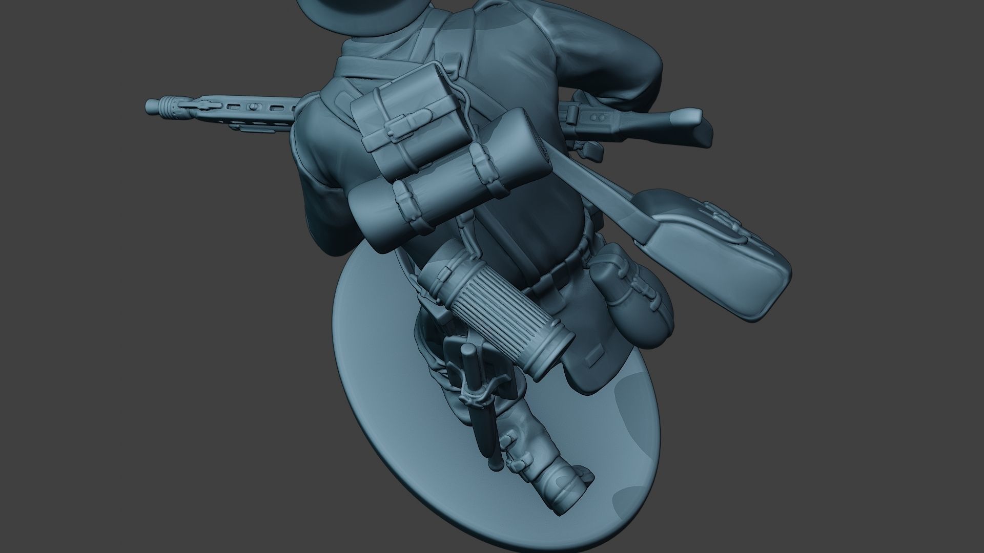 German soldier ww2 MG42 Run G7 3D print model_16