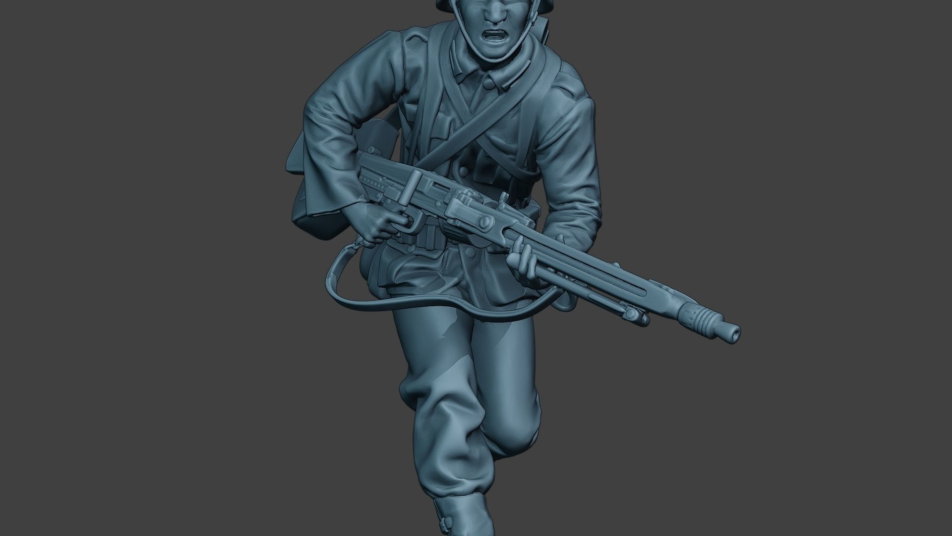 German soldier ww2 MG42 Run G7 3D print model_28