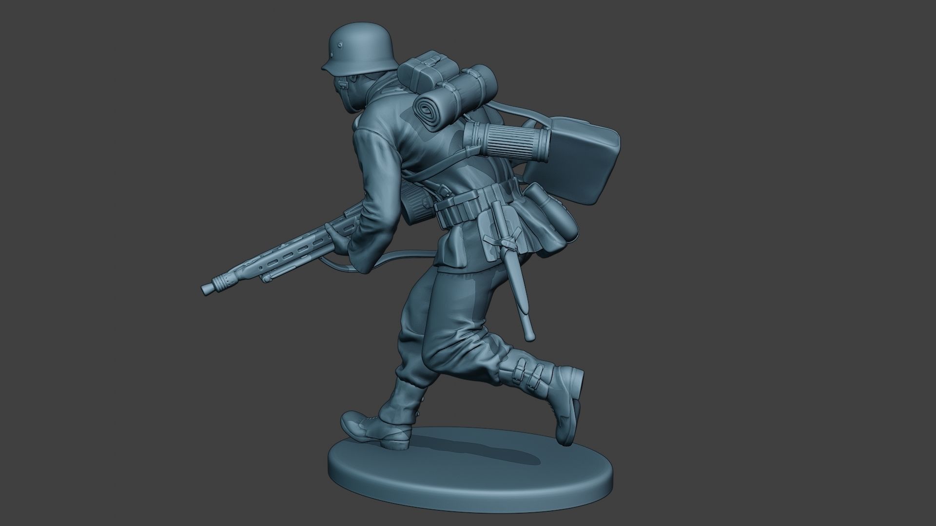 German soldier ww2 MG42 Run G7 3D print model_4