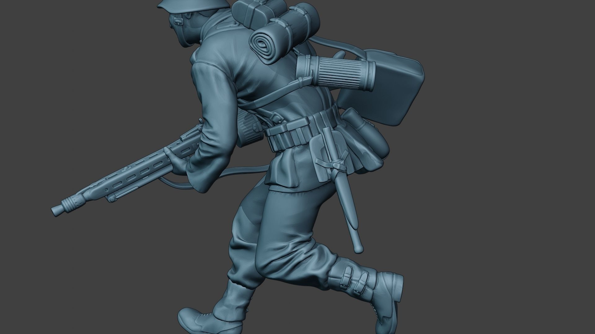 German soldier ww2 MG42 Run G7 3D print model_26
