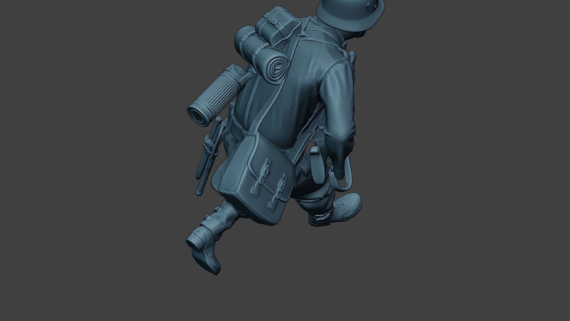 German soldier ww2 MG42 Run G7 3D print model_22