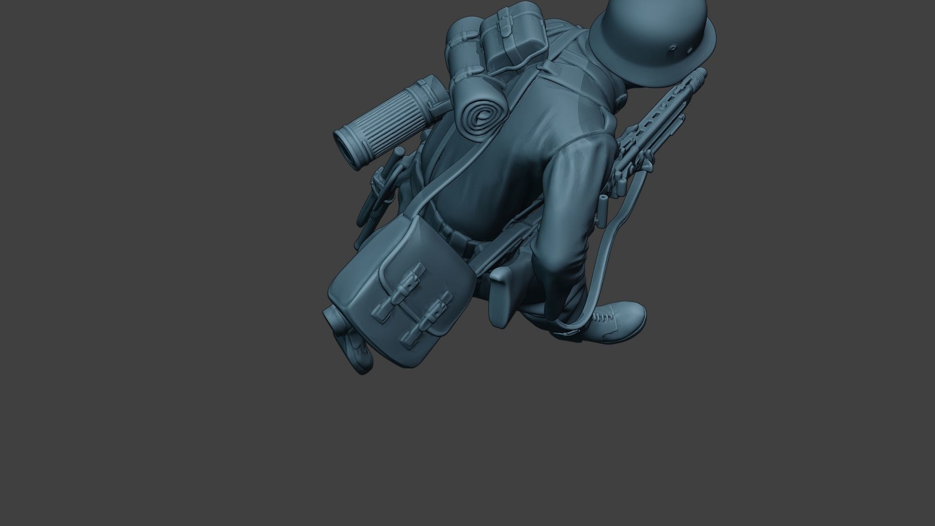 German soldier ww2 MG42 Run G7 3D print model_23